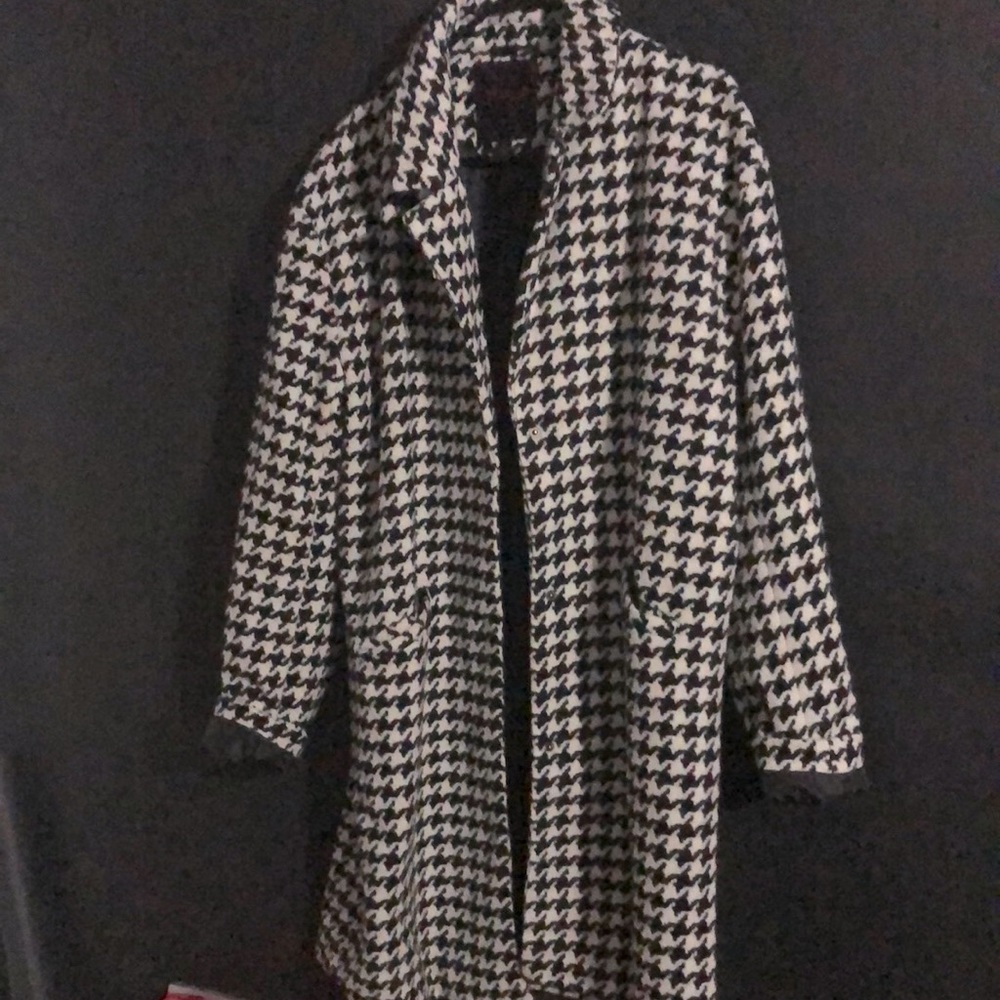 Black and white pea coat